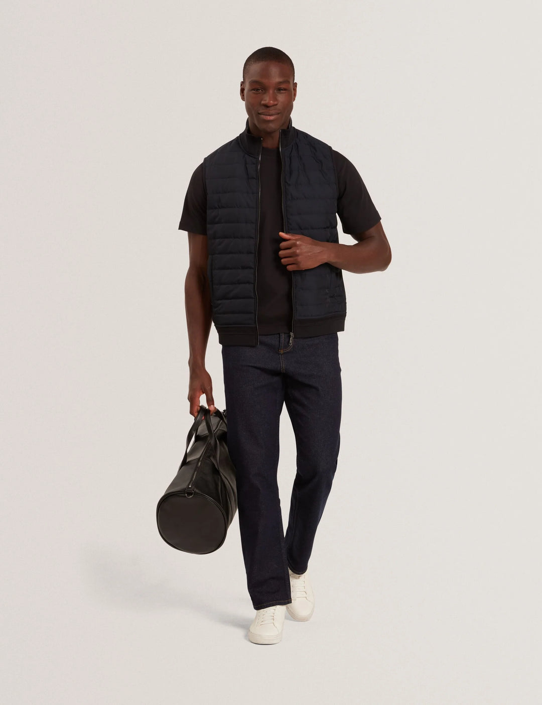 Gilet zippé à col cheminée et devant matelassé Ted Baker: Noir – autre vue