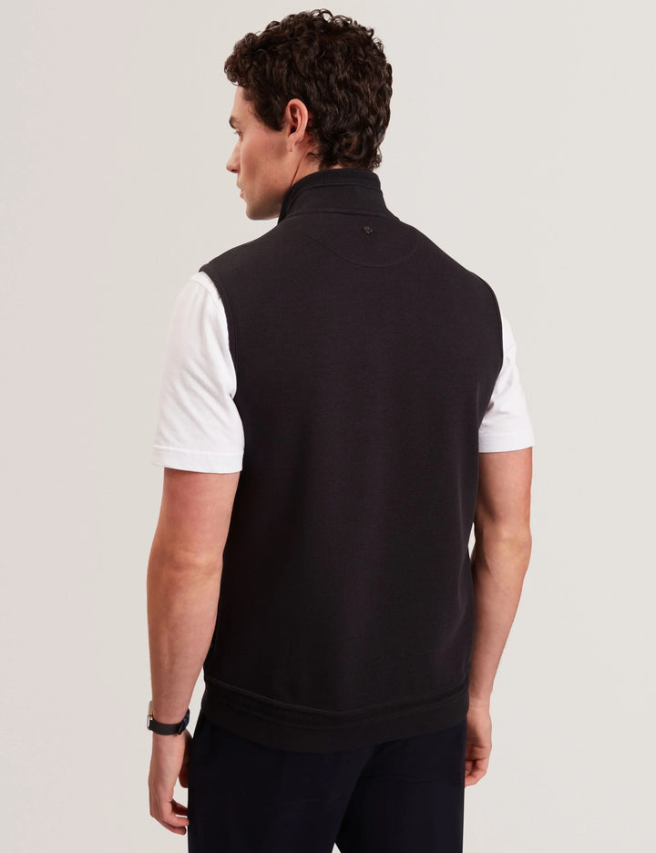Gilet zippé à col cheminée et devant matelassé Ted: Bleu marine – autre vue