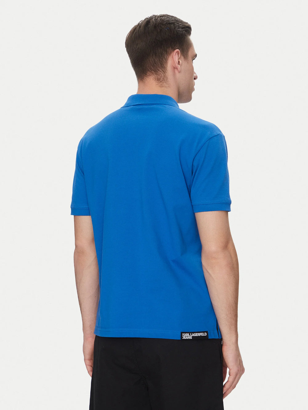 Karl Lagerfeld men's Logo Men's Polo in Azure Blue – alternate view
