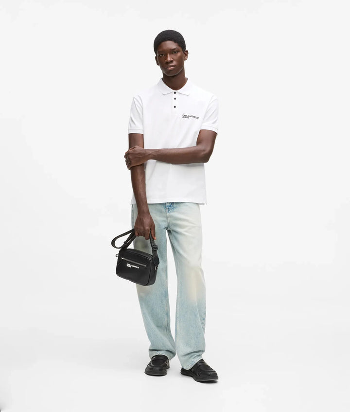 Polo de hombre con el logotipo de Karl Lagerfeld: Blanco – vista alternativa