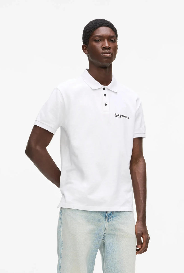 Polo de hombre con el logotipo de Karl Lagerfeld: Blanco
