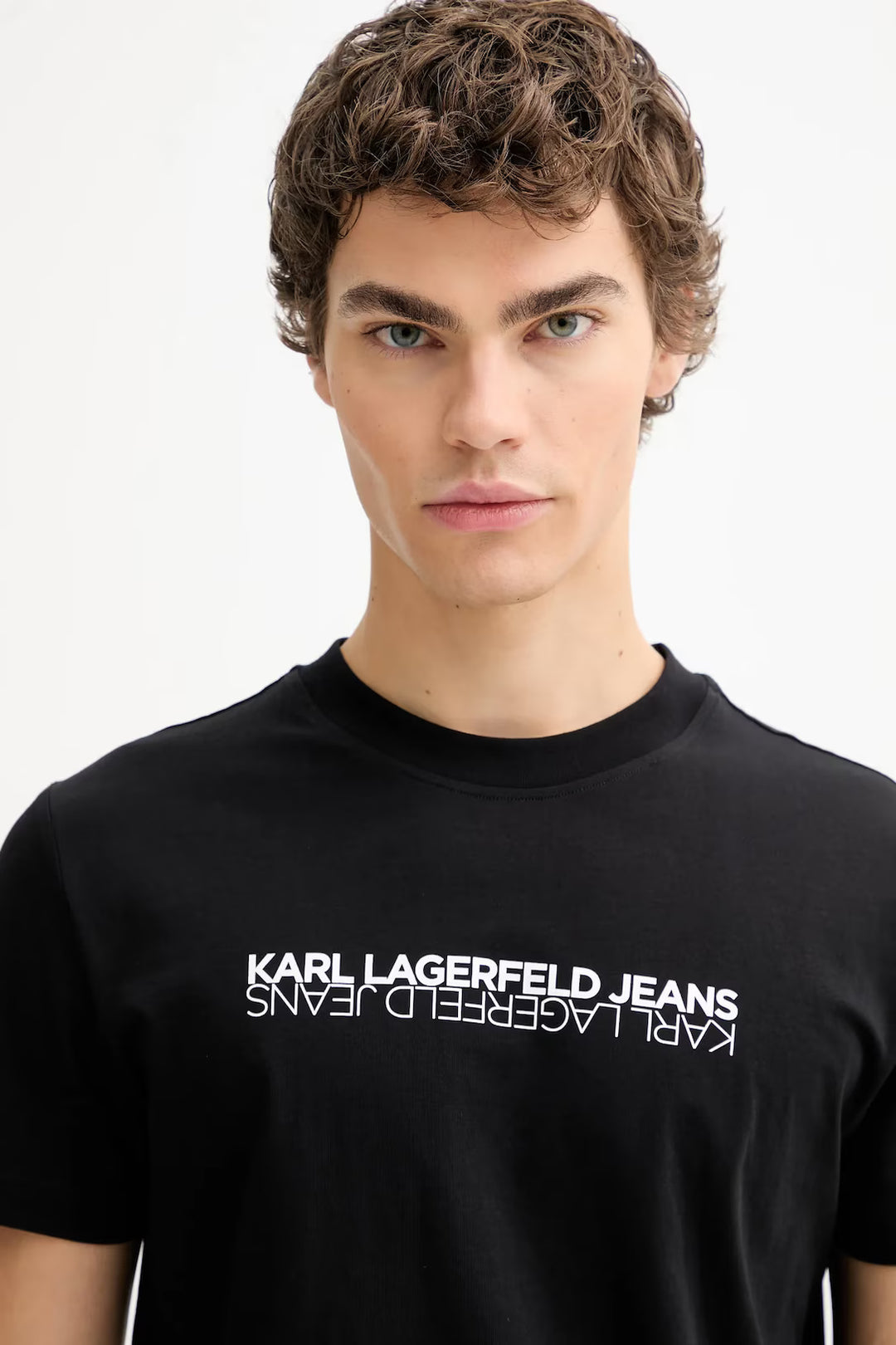 Karl Lagerfeld Slim-Fit Reflection Herren-T-Shirt: Schwarz – alternative Ansicht