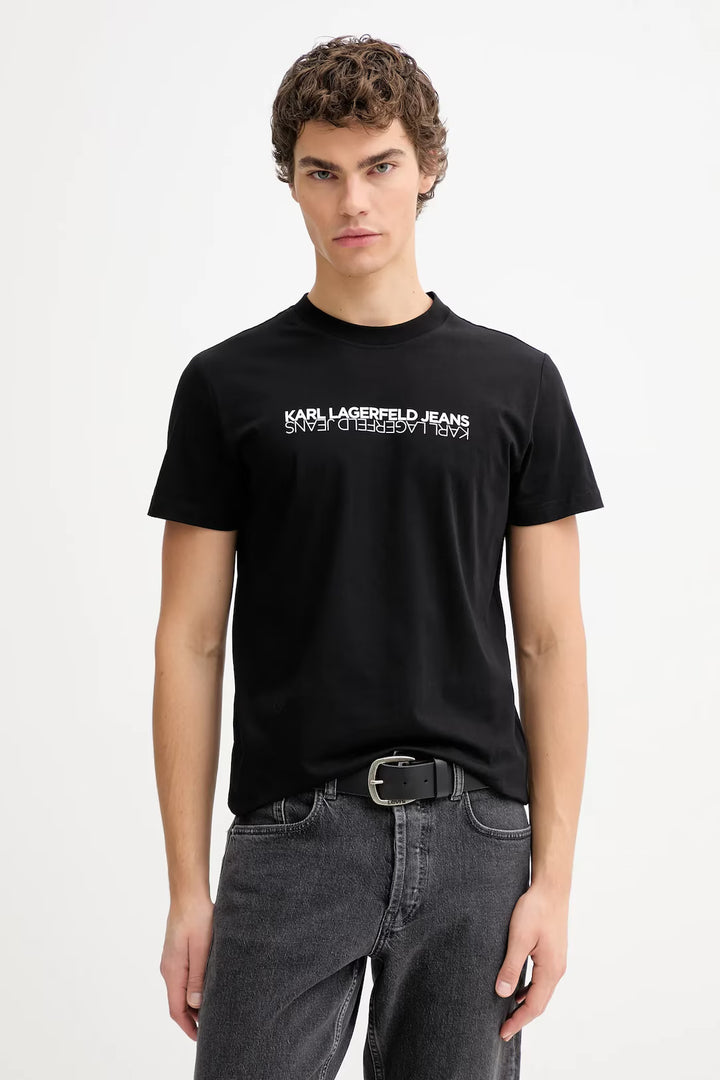 Karl Lagerfeld Slim-Fit Reflection Herren-T-Shirt: Schwarz