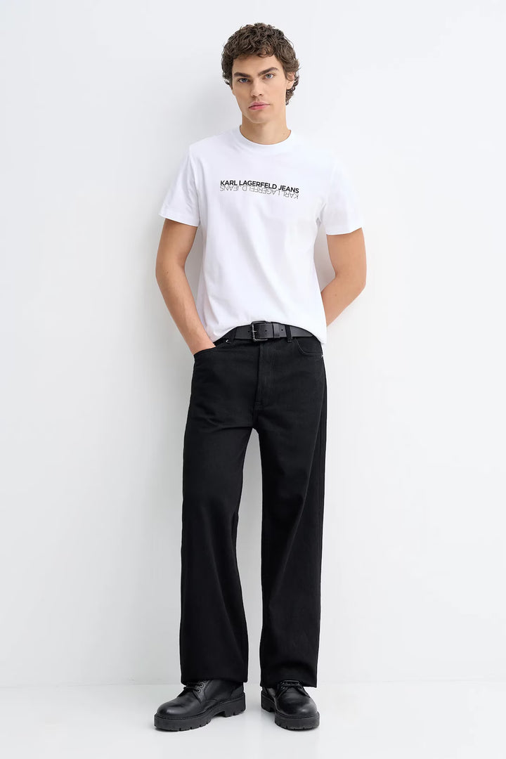 Karl Lagerfeld Slim-Fit Reflection Herren-T-Shirt: Weiß – alternative Ansicht