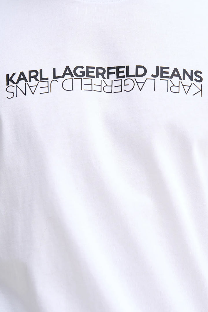 Karl Lagerfeld Slim-Fit Reflection Herren-T-Shirt: Weiß – alternative Ansicht