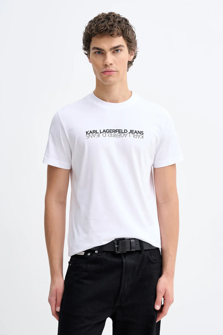 Karl Lagerfeld Slim-Fit Reflection Herren-T-Shirt: Weiß
