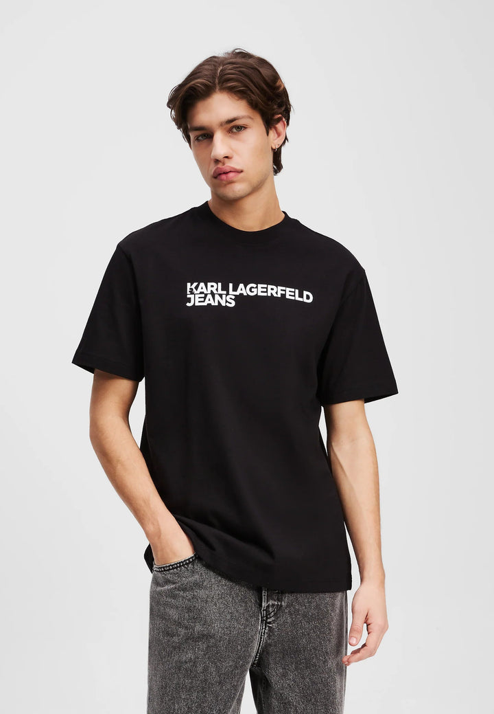 Camiseta de hombre con el logotipo clásico de Karl Lagerfeld: Negra