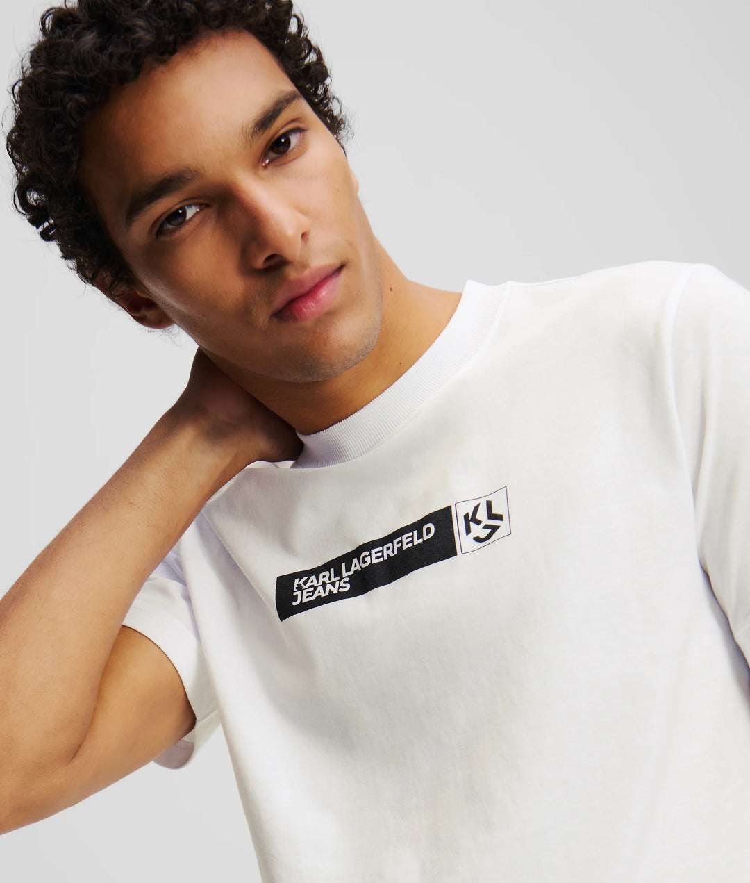 Camiseta de hombre Karl Lagerfeld de Slim Fit: Blanca – vista alternativa