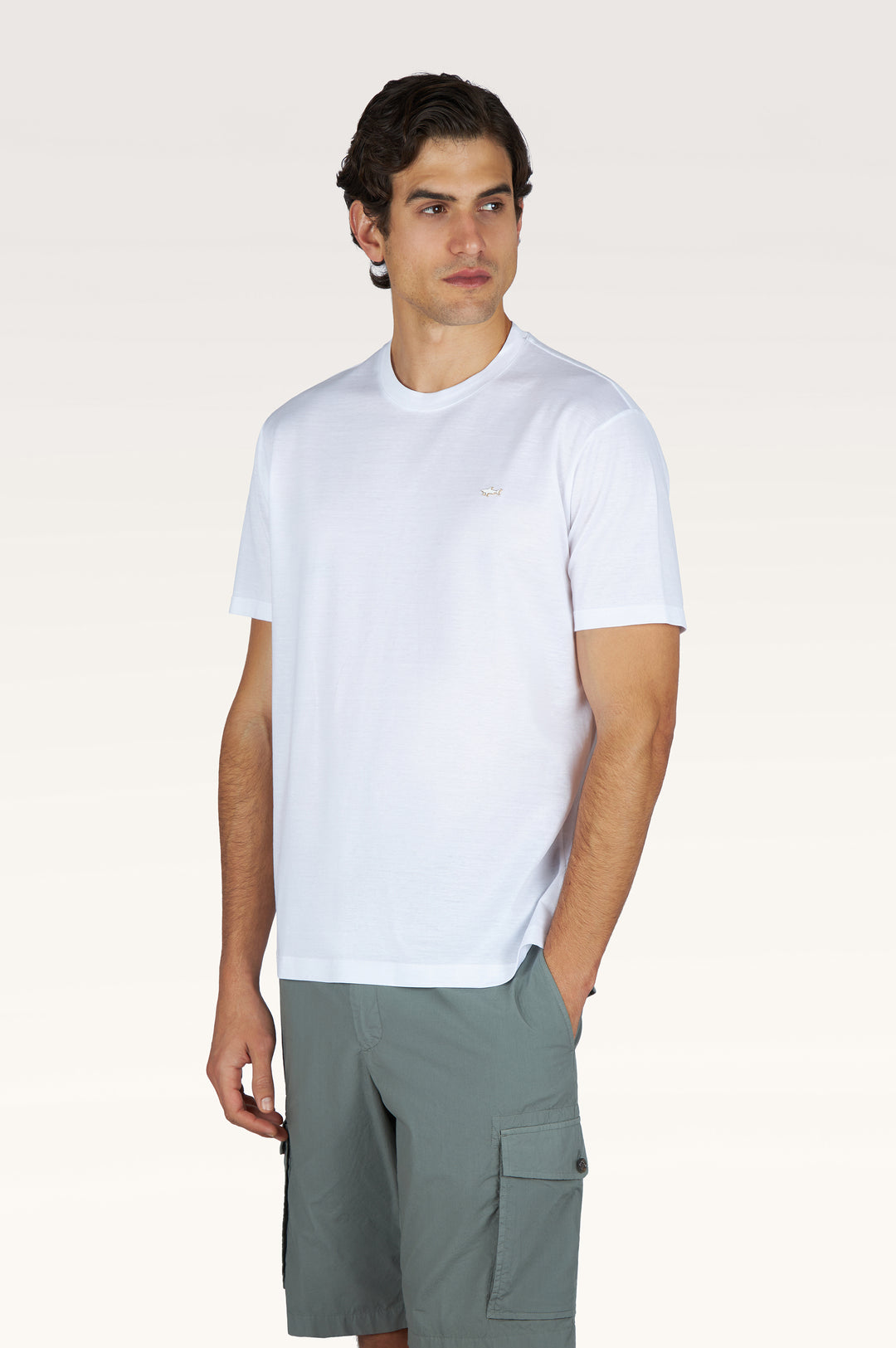 Paul & Shark men's Double Mercerised Cotton Jersey T-shirt in White
