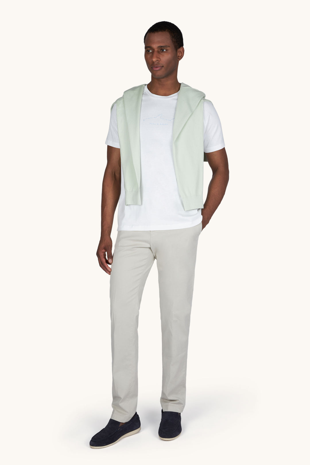 T-shirt en jersey de coton léger Paul &amp; Shark: Blanc – autre vue