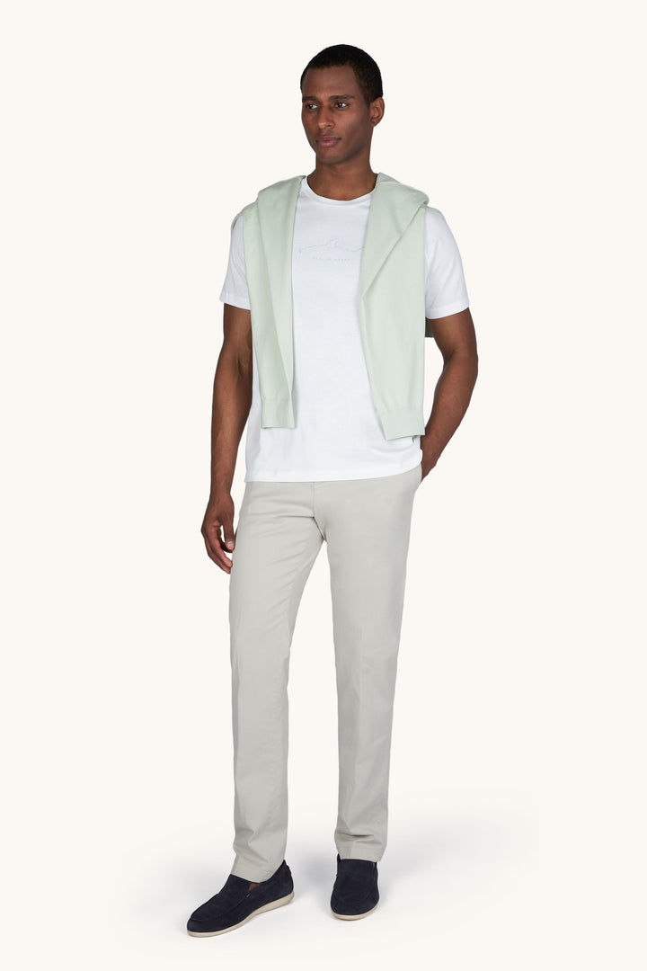 T-shirt en jersey de coton léger Paul &amp; Shark: Blanc – autre vue