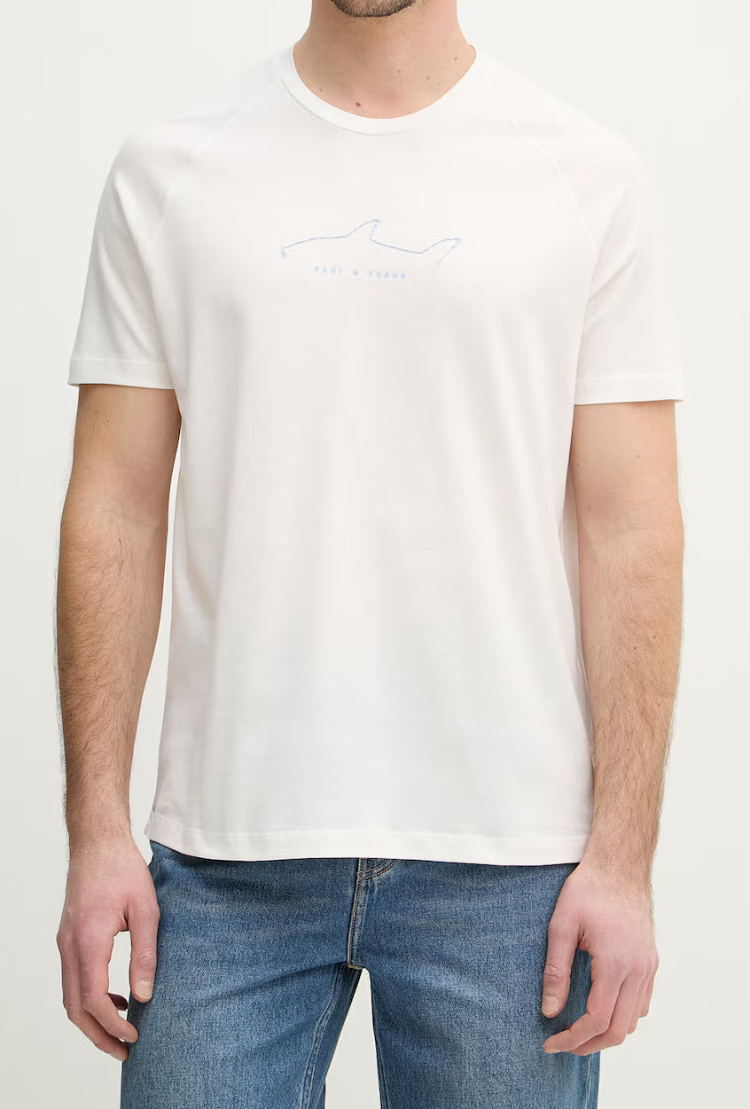 T-shirt en jersey de coton léger Paul &amp; Shark: Blanc – autre vue