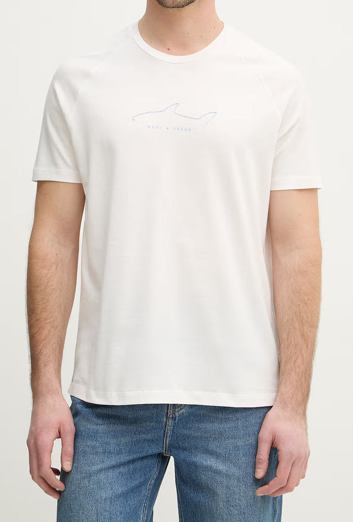 T-shirt en jersey de coton léger Paul &amp; Shark: Blanc – autre vue