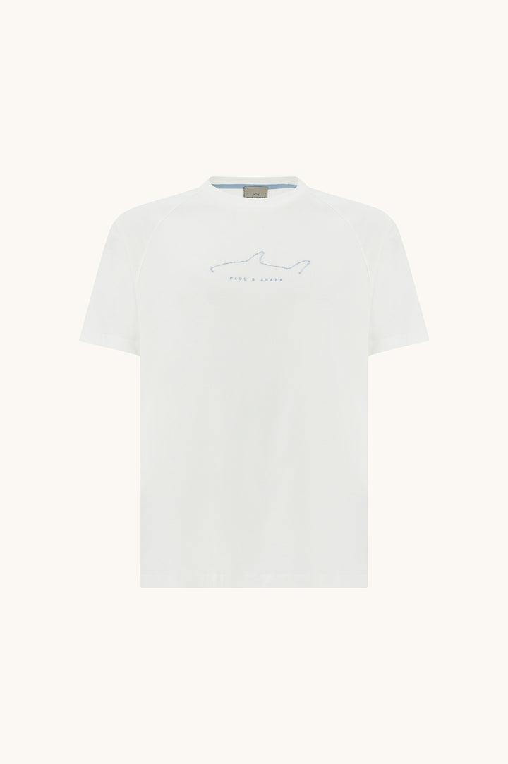 T-shirt en jersey de coton léger Paul &amp; Shark: Blanc – autre vue