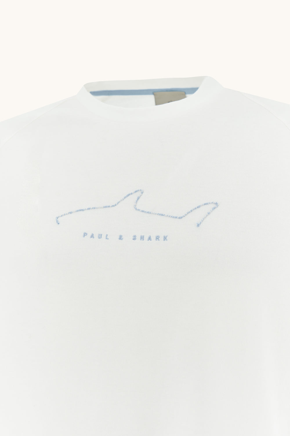 Paul & Shark men's Lightweight Cotton Jersey T-shirt in White – detail view