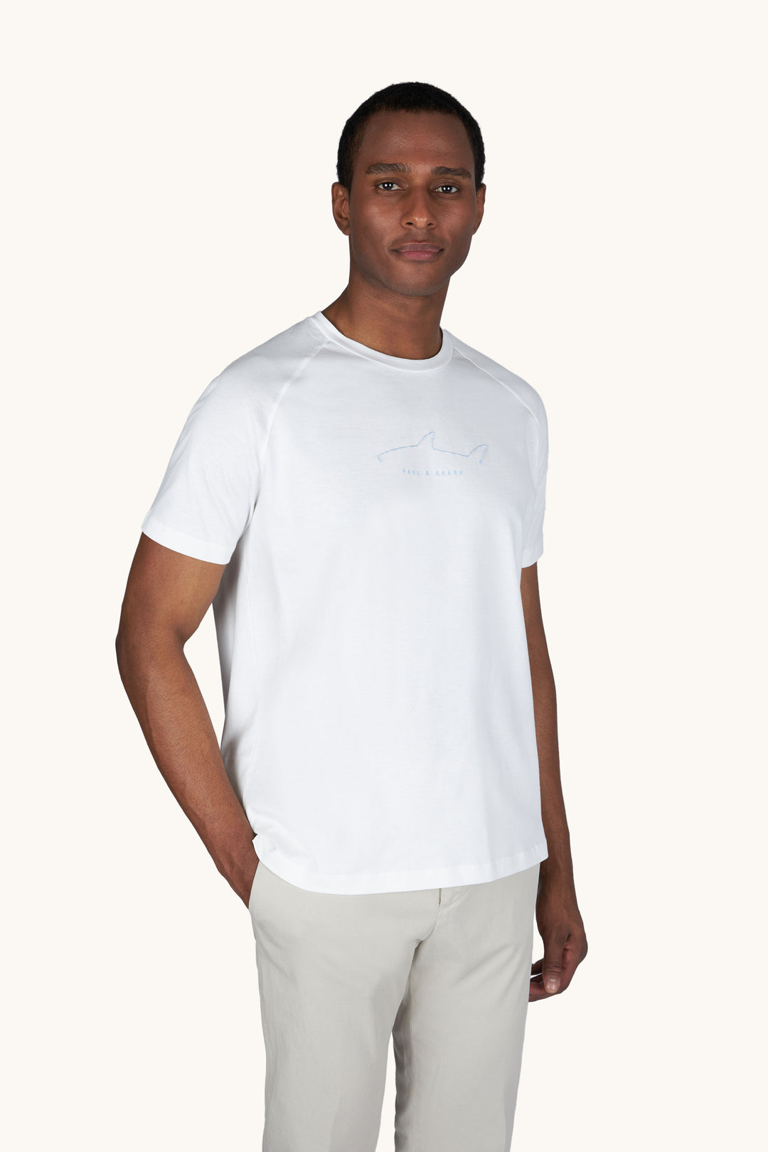 Paul & Shark men's Lightweight Cotton Jersey T-shirt in White