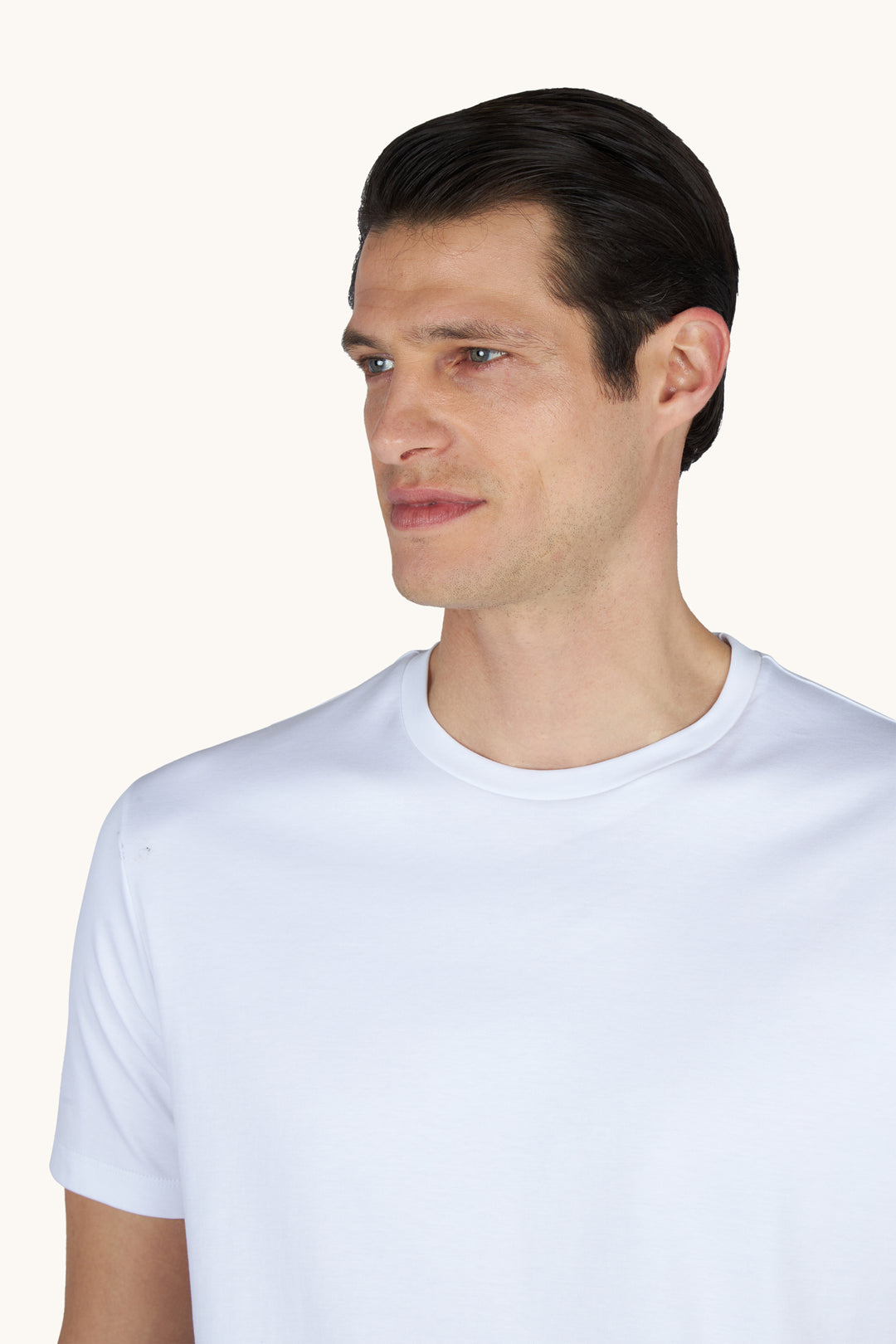 Paul &amp; Shark T-Shirt aus extrafeiner Supima®-Baumwolle: Weiß – Detailansicht