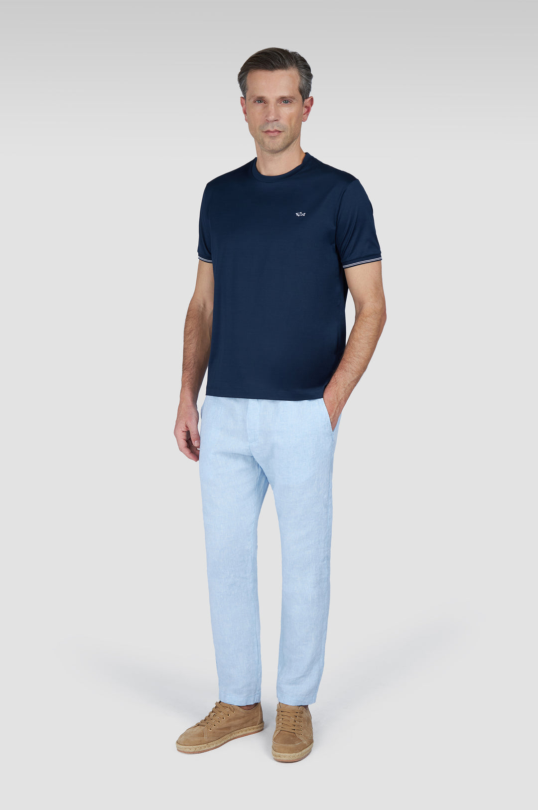 Paul &amp; Shark T-Shirt aus doppelt merzerisierter: Marineblau – alternative Ansicht