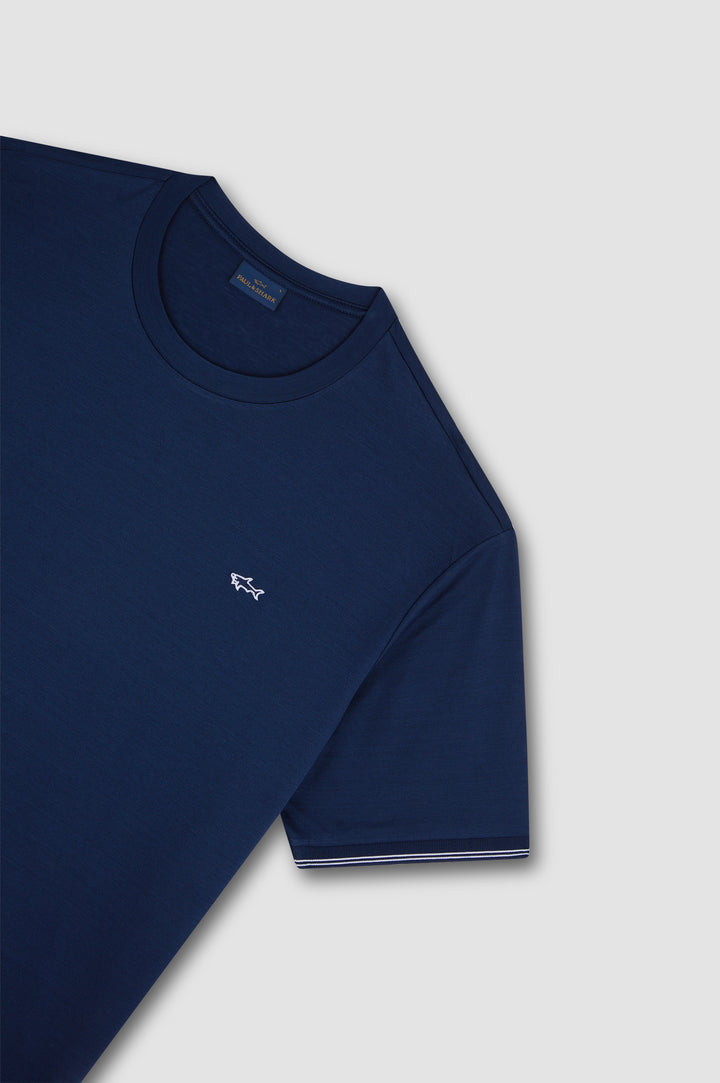 Paul &amp; Shark T-Shirt aus doppelt merzerisierter: Marineblau – alternative Ansicht