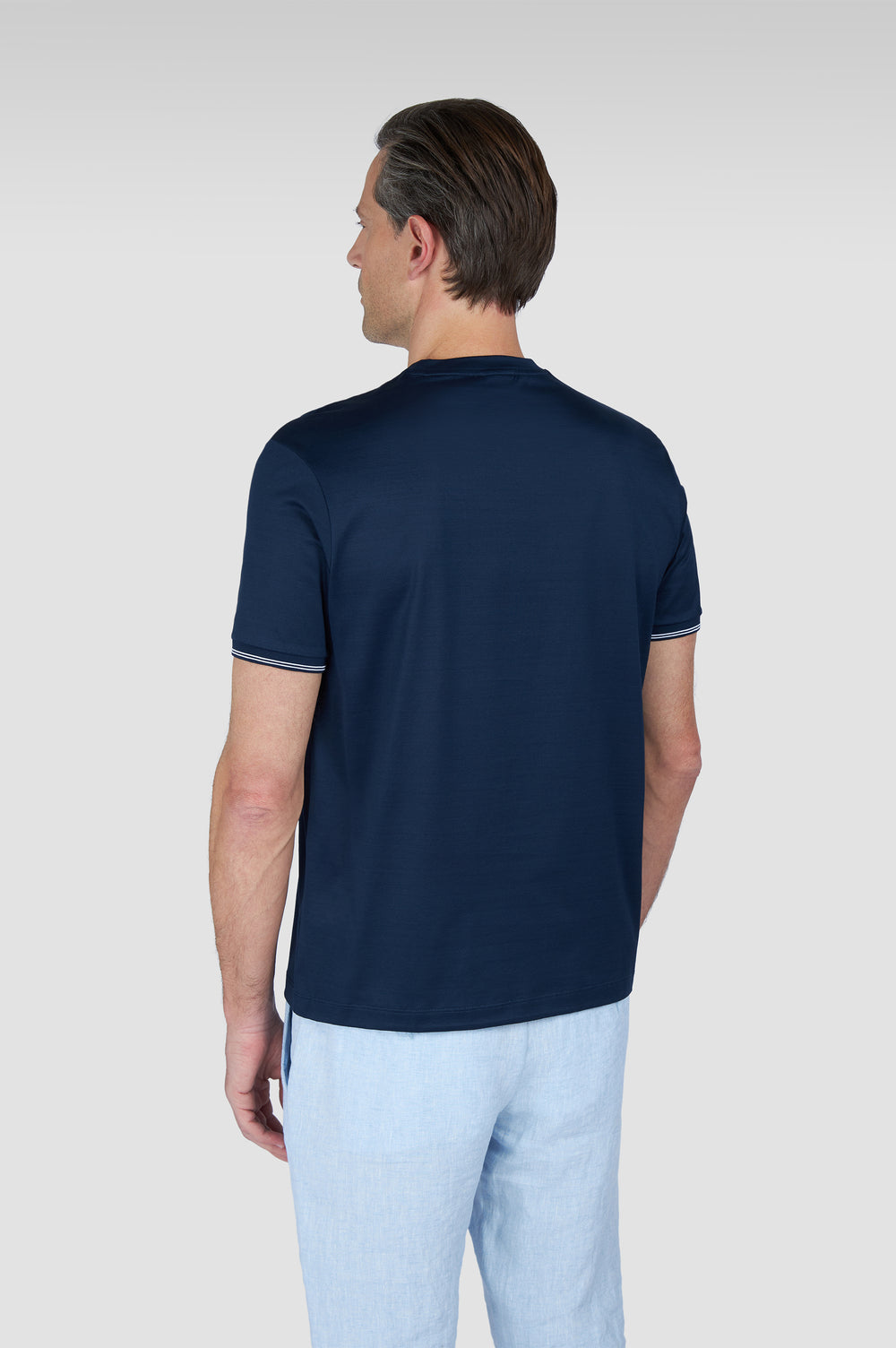 Maglietta in jersey di cotone doppio mercerizzato con: Blu navy – vista alternativa