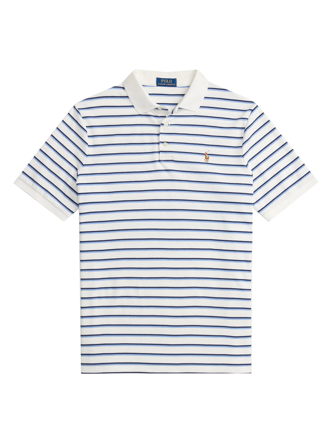 Polo Ralph Lauren de corte entallado a: Blanco/azul multicolor – vista alternativa