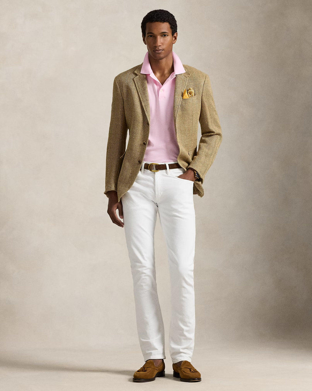 Πολό Ralph Lauren Custom από μαλακό βαμβακερό ύφασμα: Carmel Pink – εναλλακτική όψη