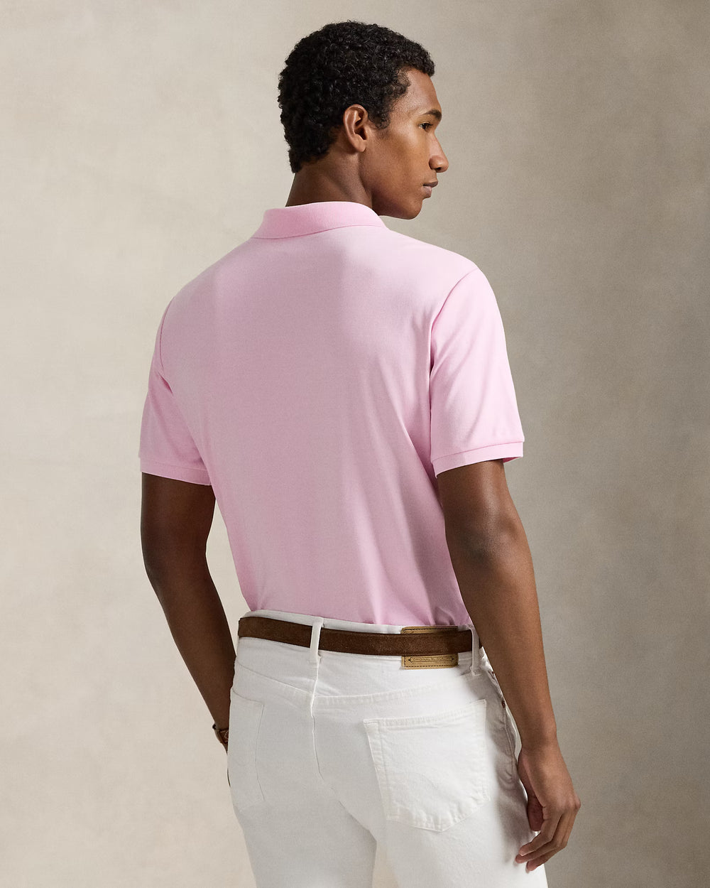 Πολό Ralph Lauren Custom από μαλακό βαμβακερό ύφασμα: Carmel Pink – εναλλακτική όψη