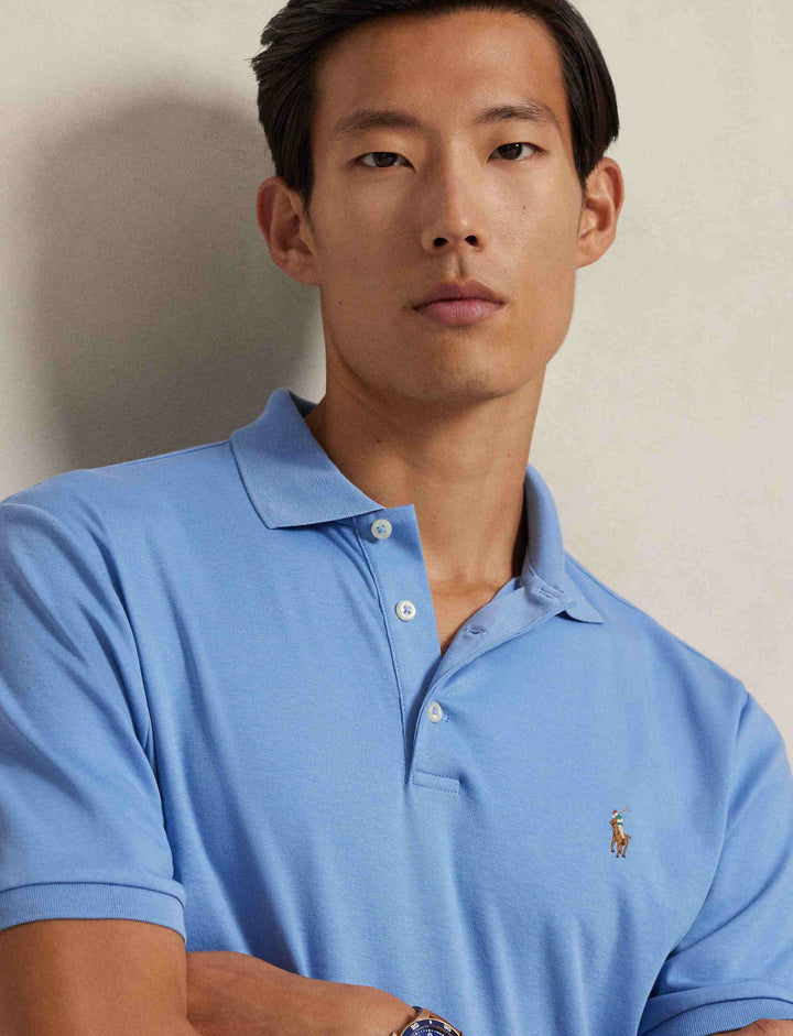 Ralph Lauren Custom Polohemd aus weichem Custom-Slim-Fit: Himmelblau – alternative Ansicht
