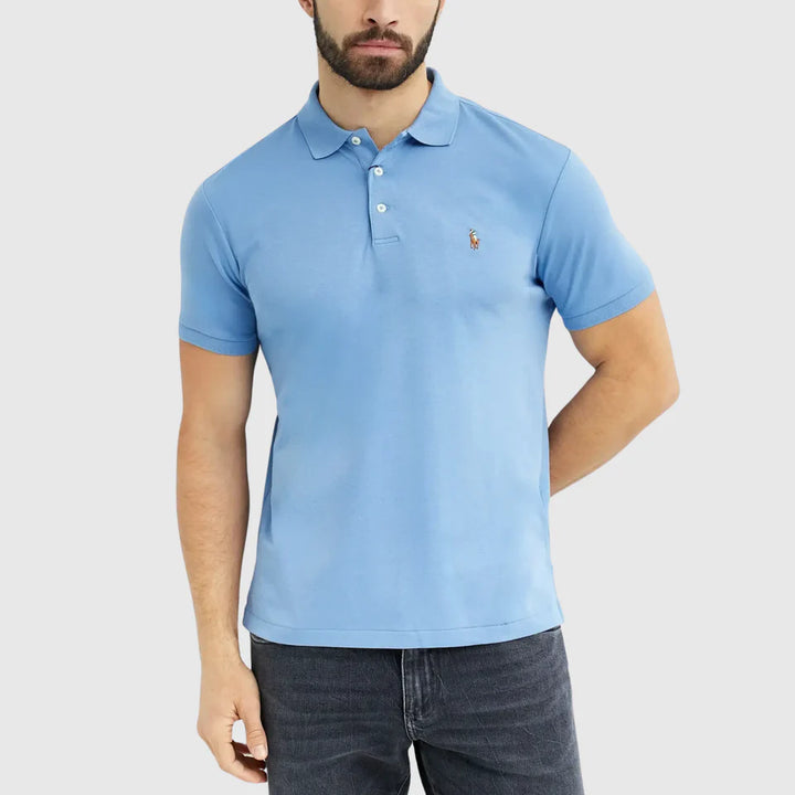 Ralph Lauren Custom Polohemd aus weichem Custom-Slim-Fit: Himmelblau – alternative Ansicht