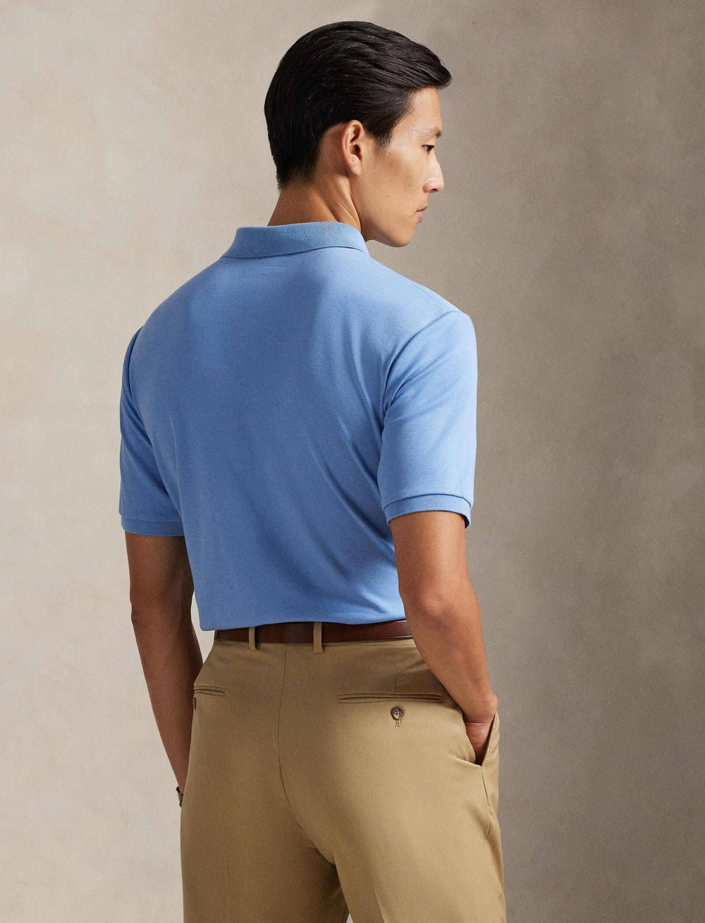 Ralph Lauren Custom Polohemd aus weichem Custom-Slim-Fit: Himmelblau – alternative Ansicht