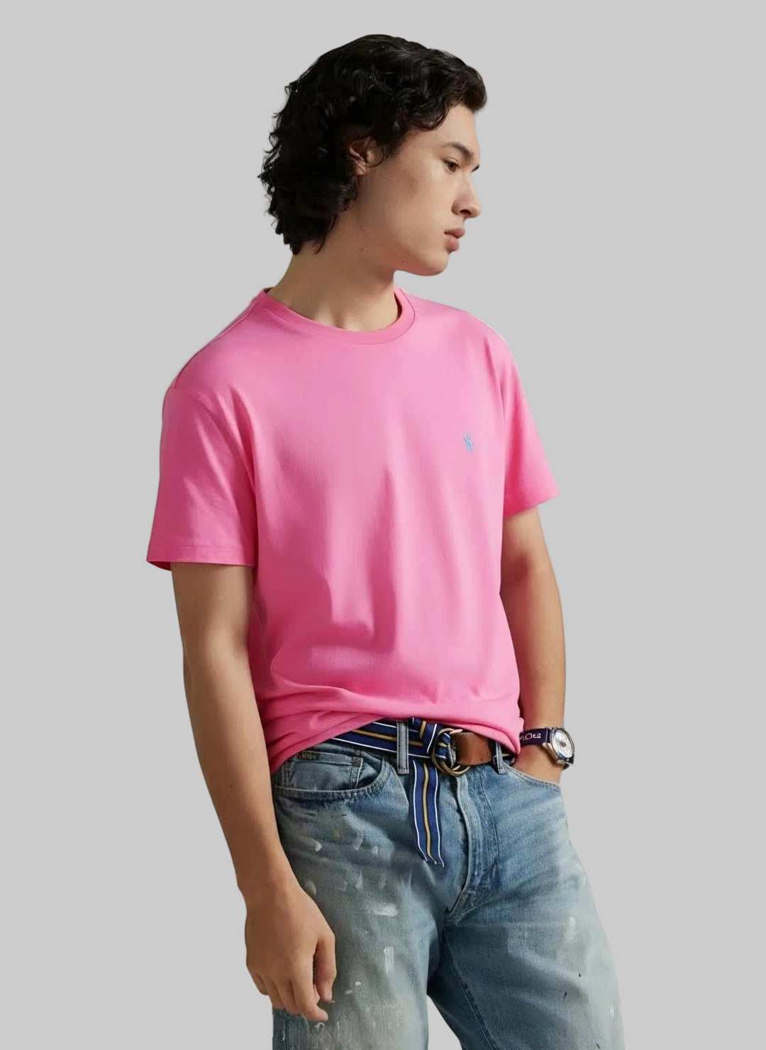 Μπλούζα με στρογγυλό λαιμό από τζέρσεϊ Ralph Lauren Custom: Baja Pink