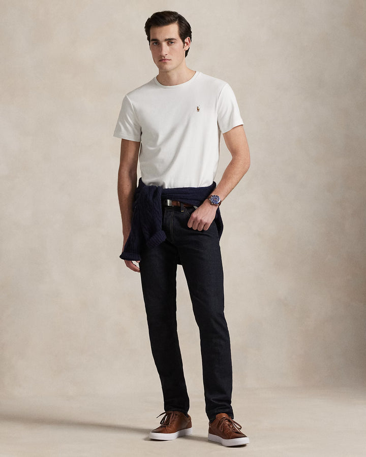 Ralph Lauren Custom Slim Fit柔软棉质双面针织T恤，白色 – 其他角度