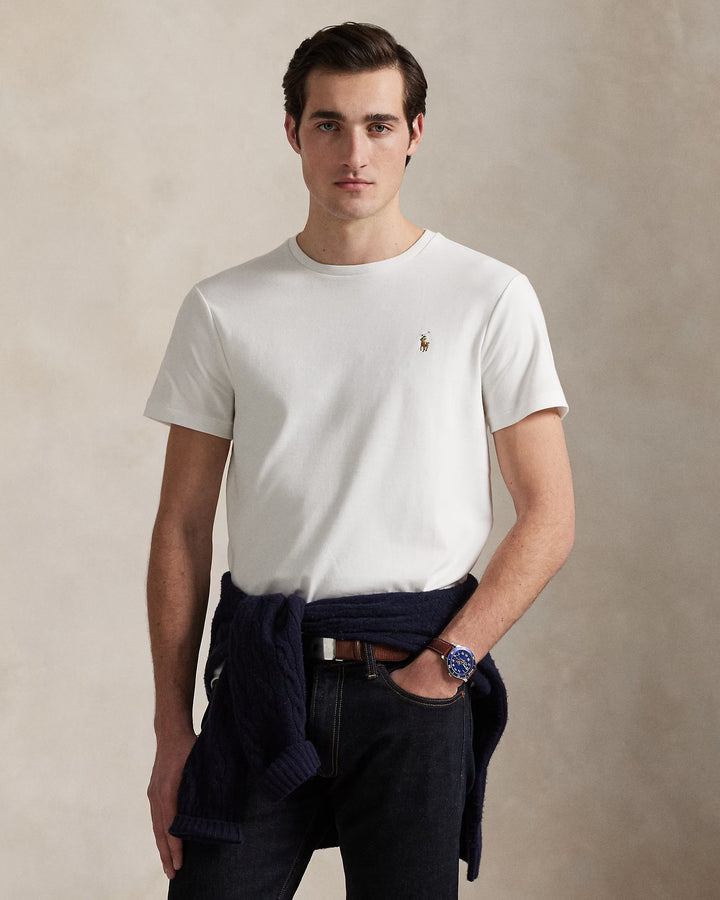 Ralph Lauren Custom Slim Fit柔软棉质双面针织T恤，白色