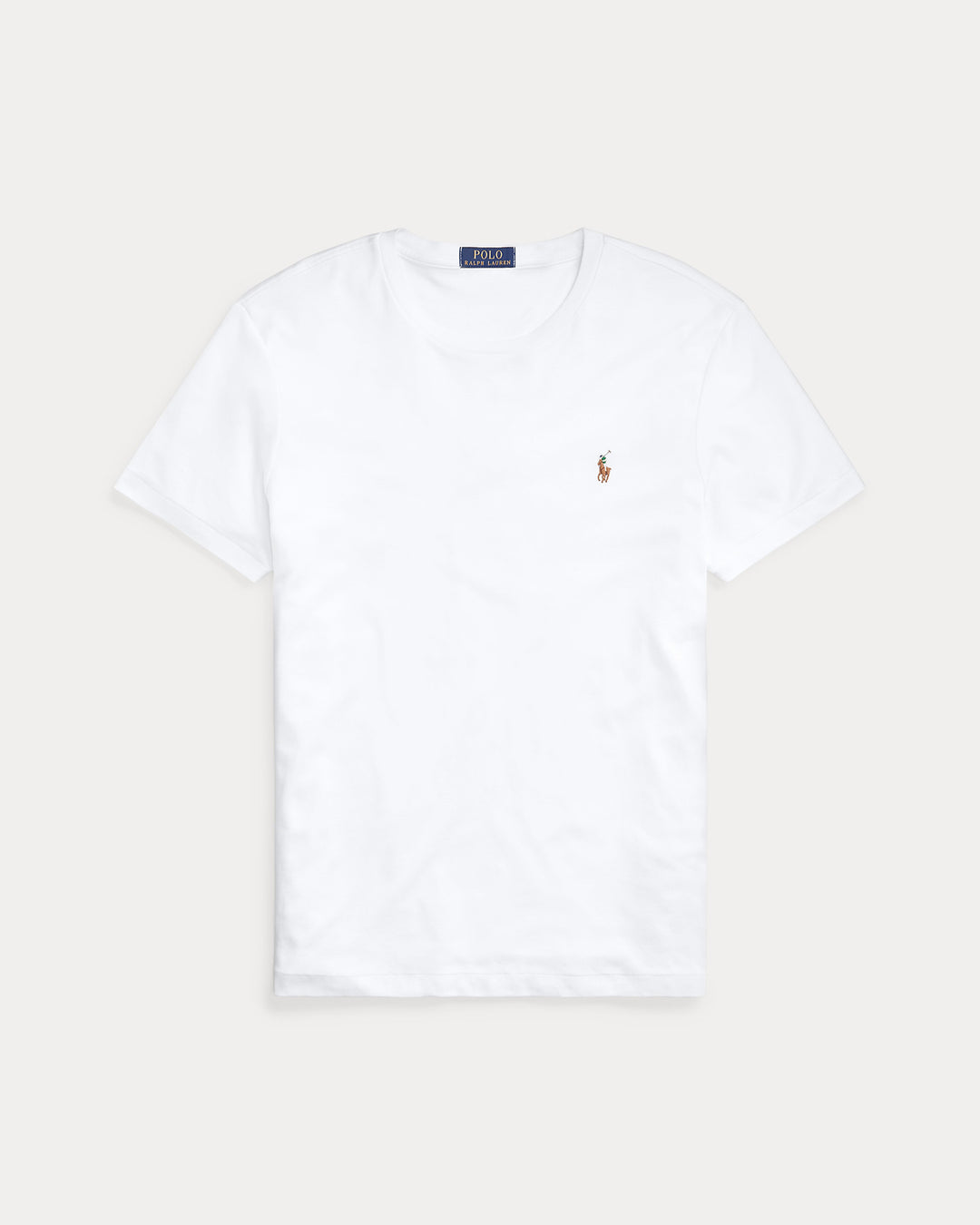 Ralph Lauren Custom Slim Fit柔软棉质双面针织T恤，白色 – 场景图