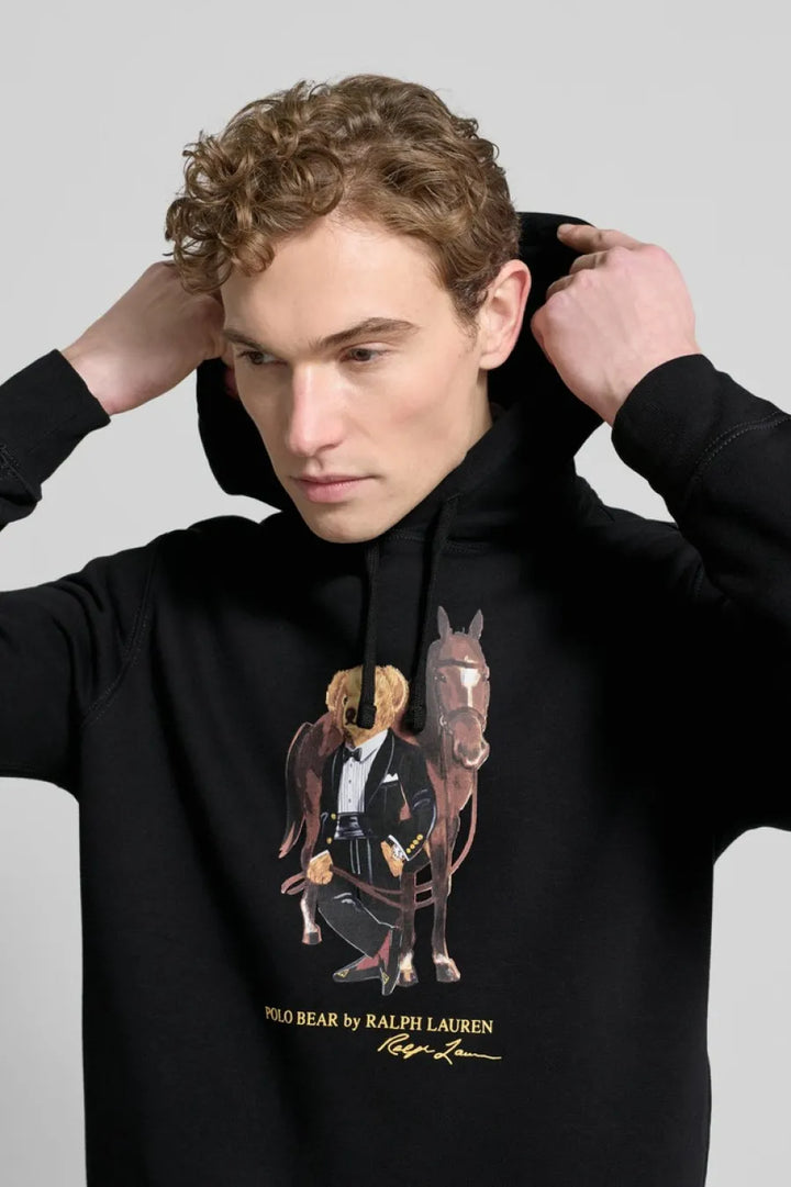 拉夫·劳伦 Polo Bear 抓绒连帽衫，黑色 – 其他角度