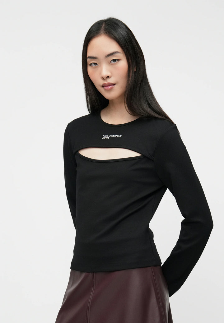 Haut pour femme Karl Lagerfeld Milano à découpes: Noir
