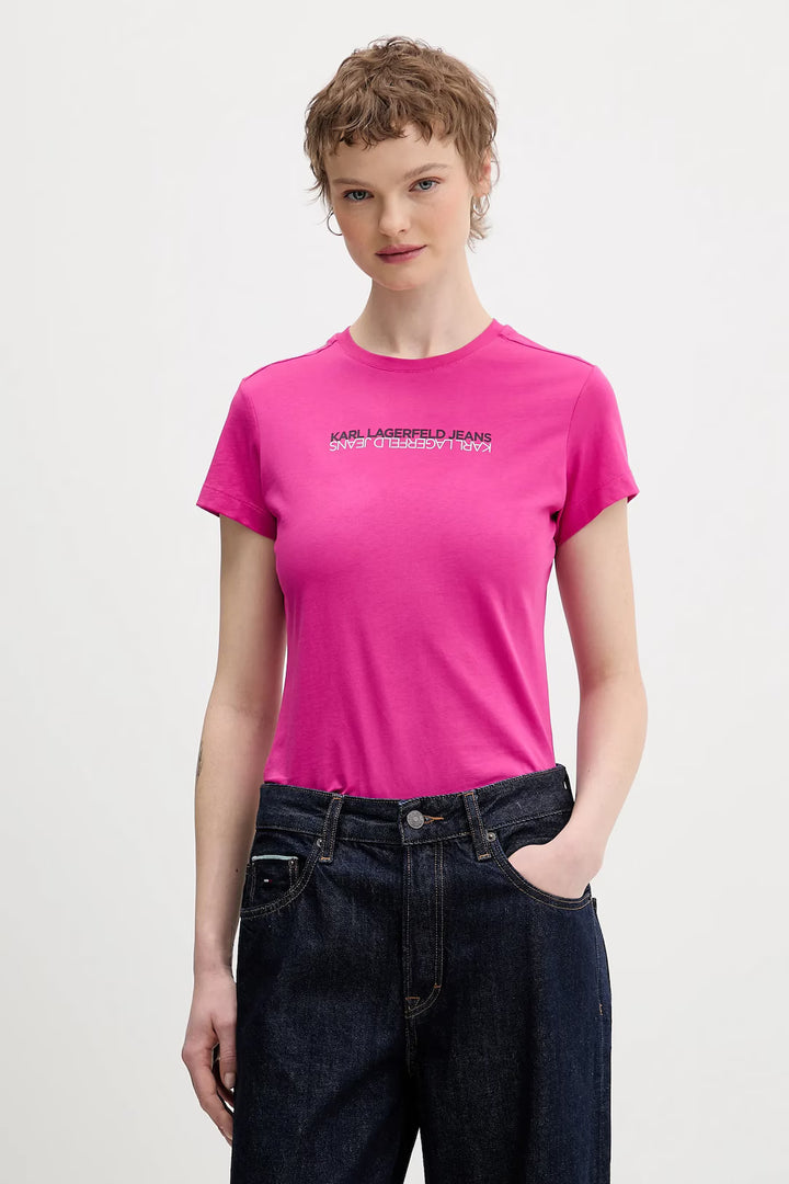تي شيرت نسائي كارل لاغرفيلد بSlim Fit: Very Berry