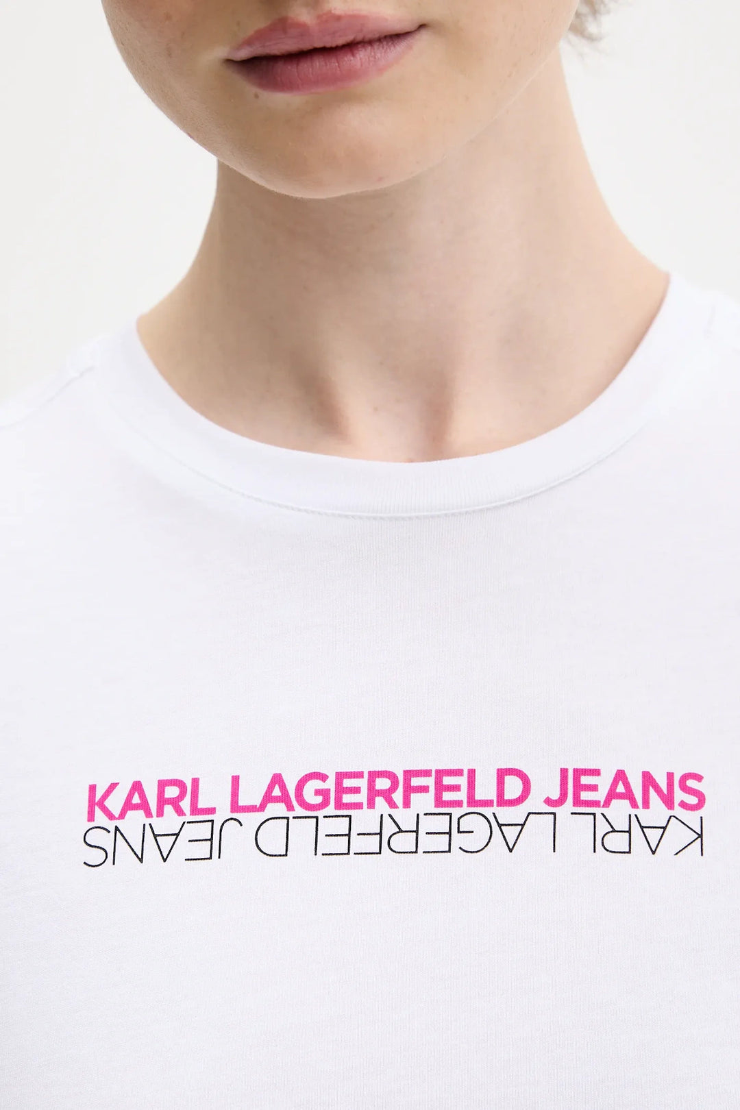 Karl Lagerfeld Slim-Fit Reflection Damen-T-Shirt | Weiß – alternative Produktansicht 2