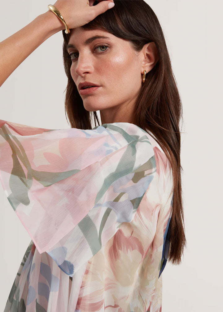 Ted Baker πλισέ μπλούζα Angel με λουλουδάτο σχέδιο: Ροζ – εναλλακτική όψη