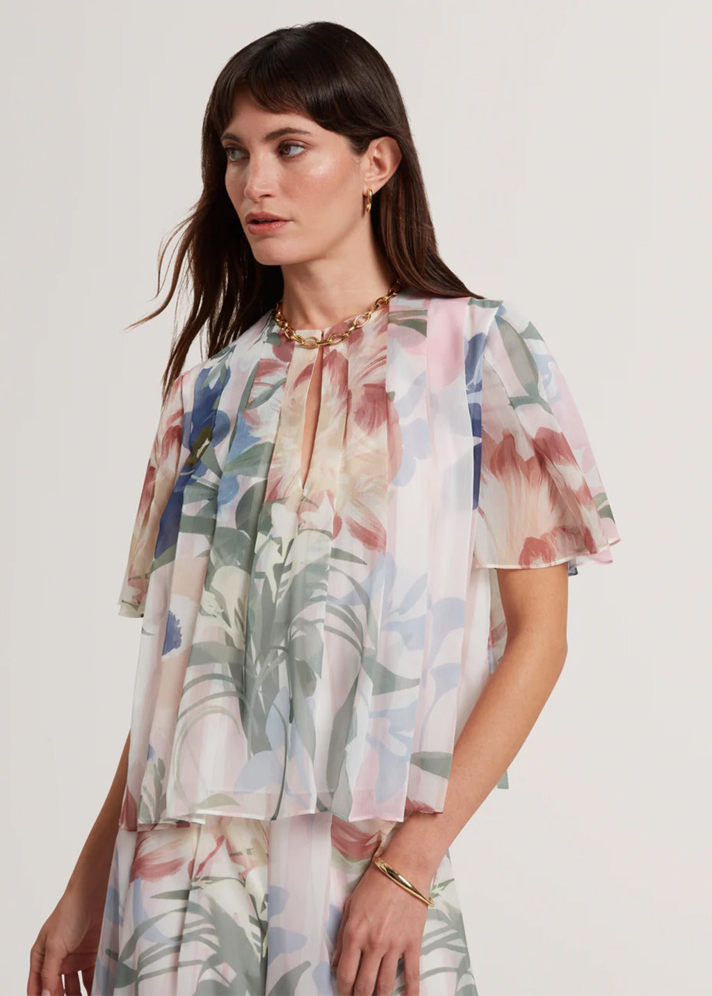 Ted Baker πλισέ μπλούζα Angel με λουλουδάτο σχέδιο: Ροζ