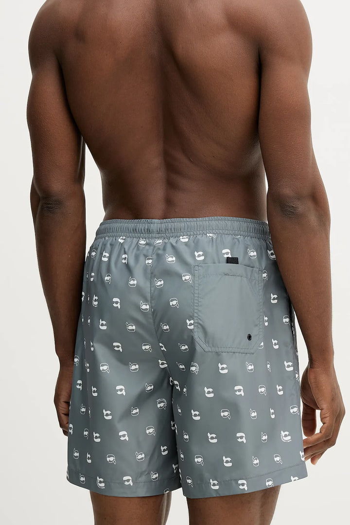 Pantaloncini da surf Karl Lagerfeld Ikon con stampa: Grigio – vista alternativa