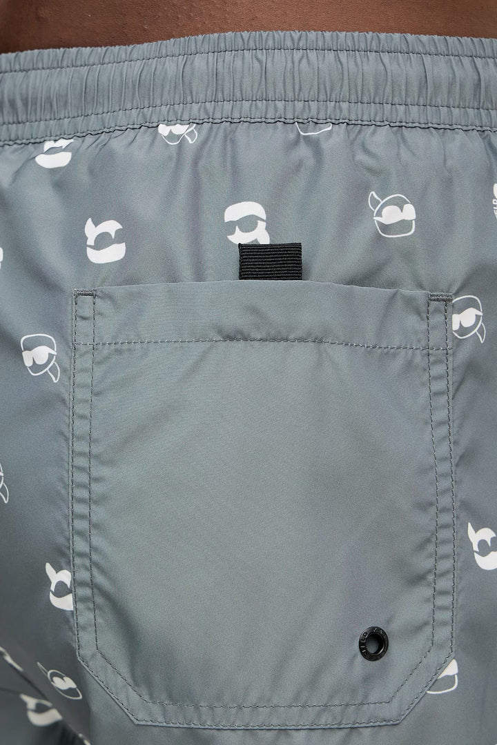 Pantaloncini da surf Karl Lagerfeld Ikon con stampa: Grigio – vista alternativa