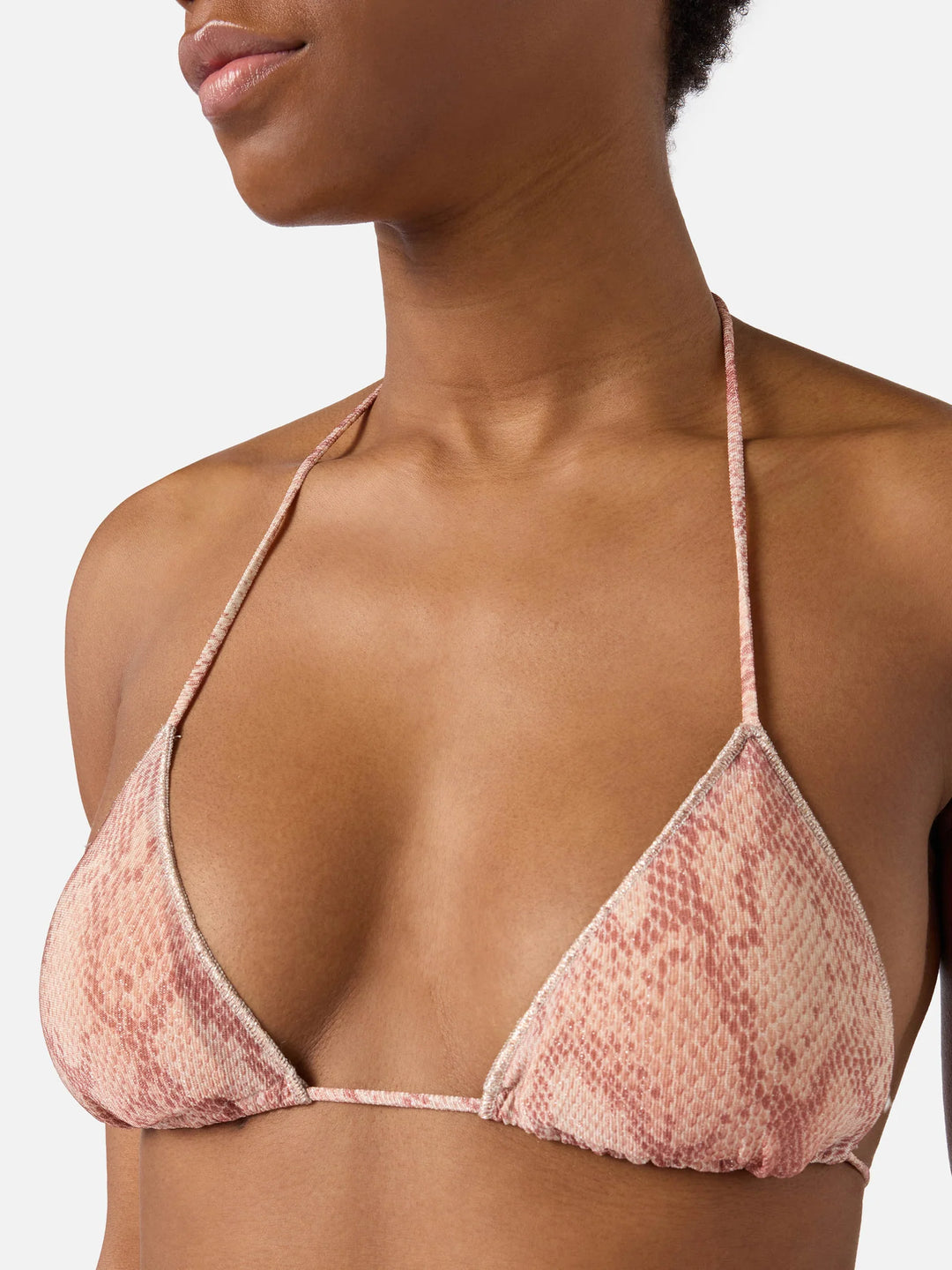 MC2 Saint Barth Leah: بيكيني وسروال من جلد الثعبان: Pink Lurex – عرض بديل