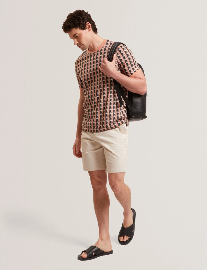 Σορτς Ted Baker Loweton από ελαστικό βαμβακερό ύφασμα με: Εκρού – εναλλακτική όψη