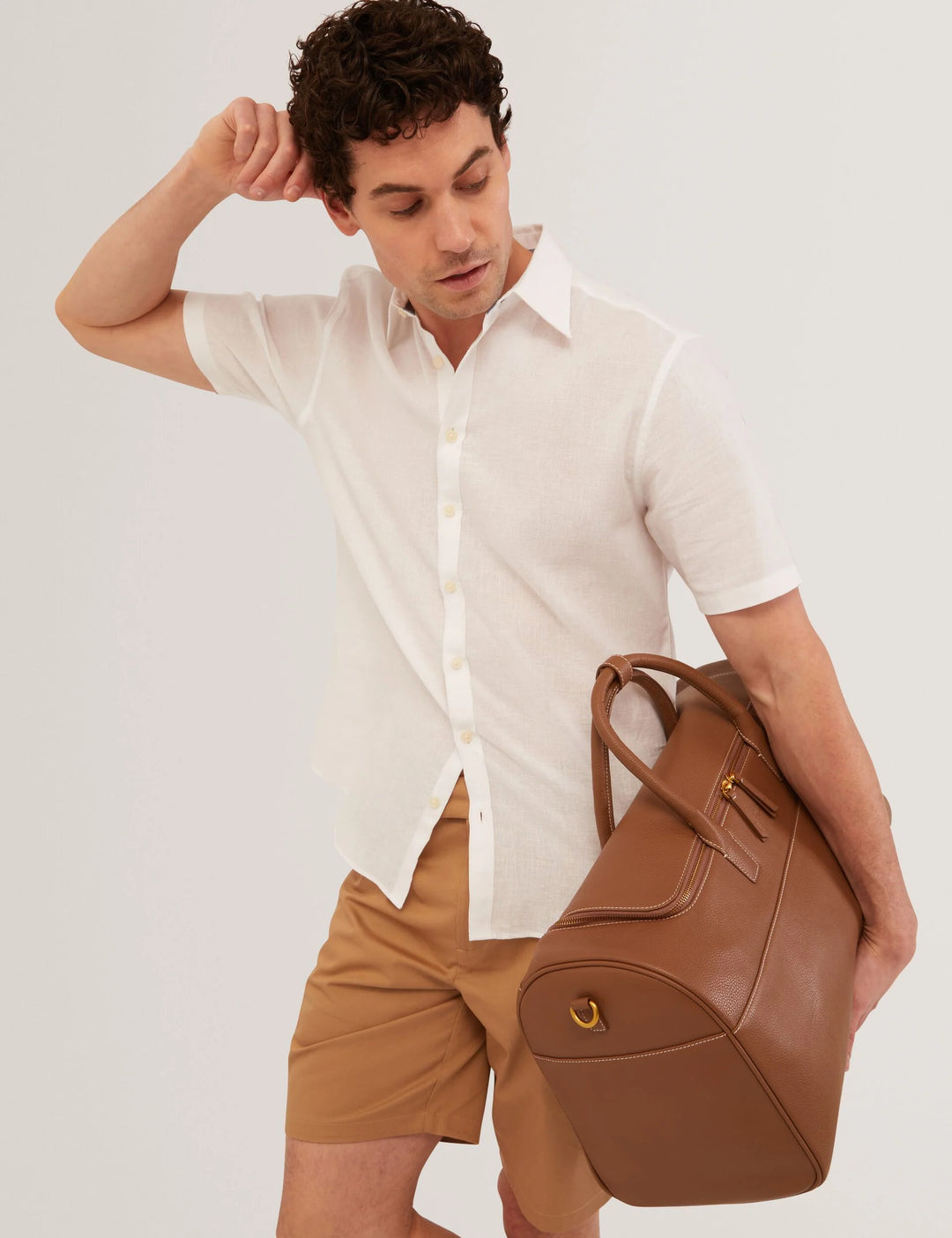 Σορτς Ted Baker Loweton από ελαστικό βαμβακερό ύφασμα με: Μπεζ – εναλλακτική όψη