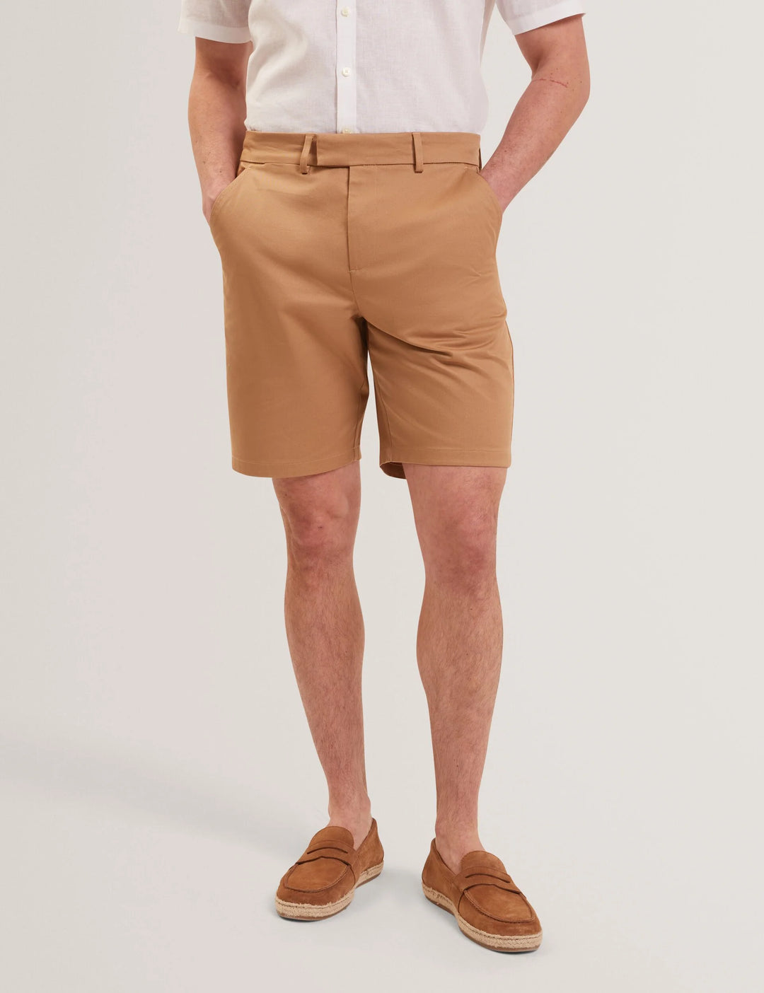 Σορτς Ted Baker Loweton από ελαστικό βαμβακερό ύφασμα με: Μπεζ