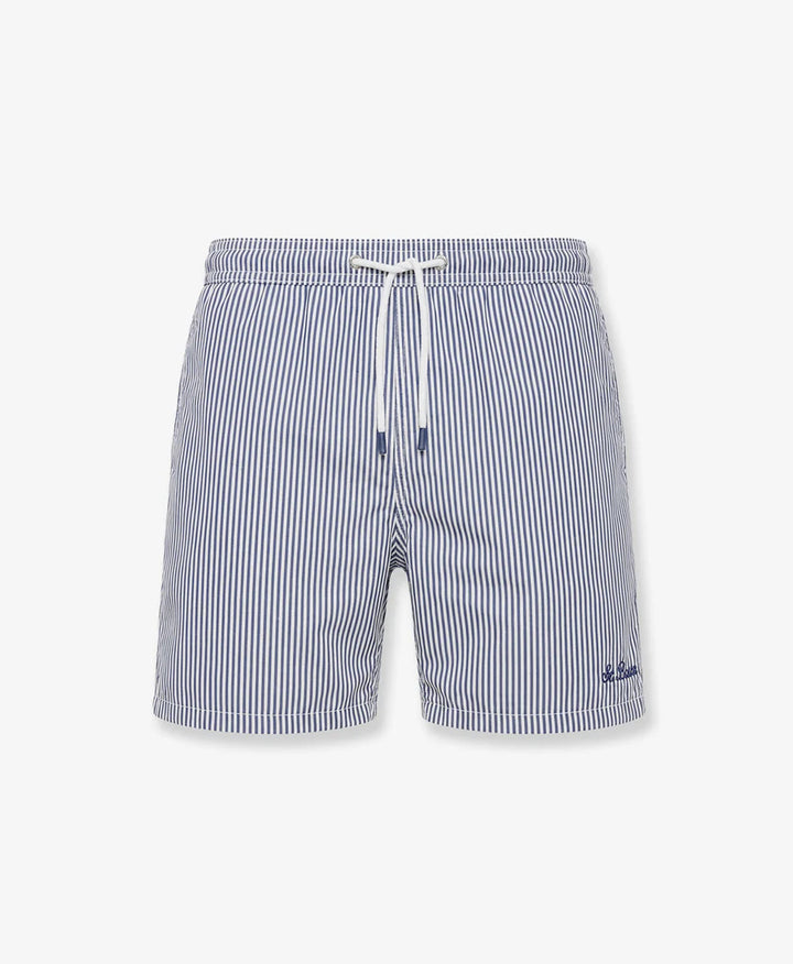 MC2 Saint Barth Patmos Seersucker Swimshorts | Navy/Stripes