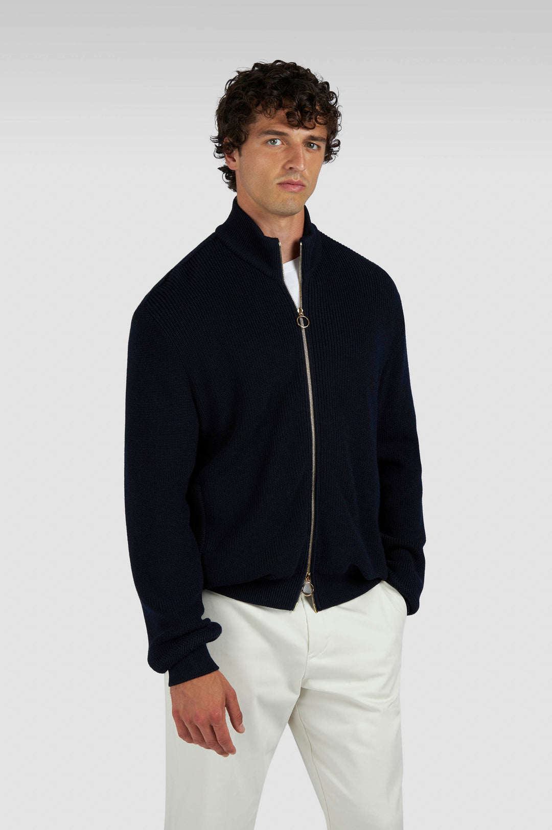 Paul & Shark Tech-Wool Strickjacke mit Reißverschluss: Navy