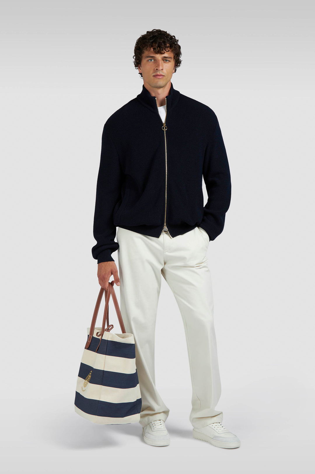 Paul &amp; Shark Tech-Wool Strickjacke mit Reißverschluss: Navy – alternative Ansicht