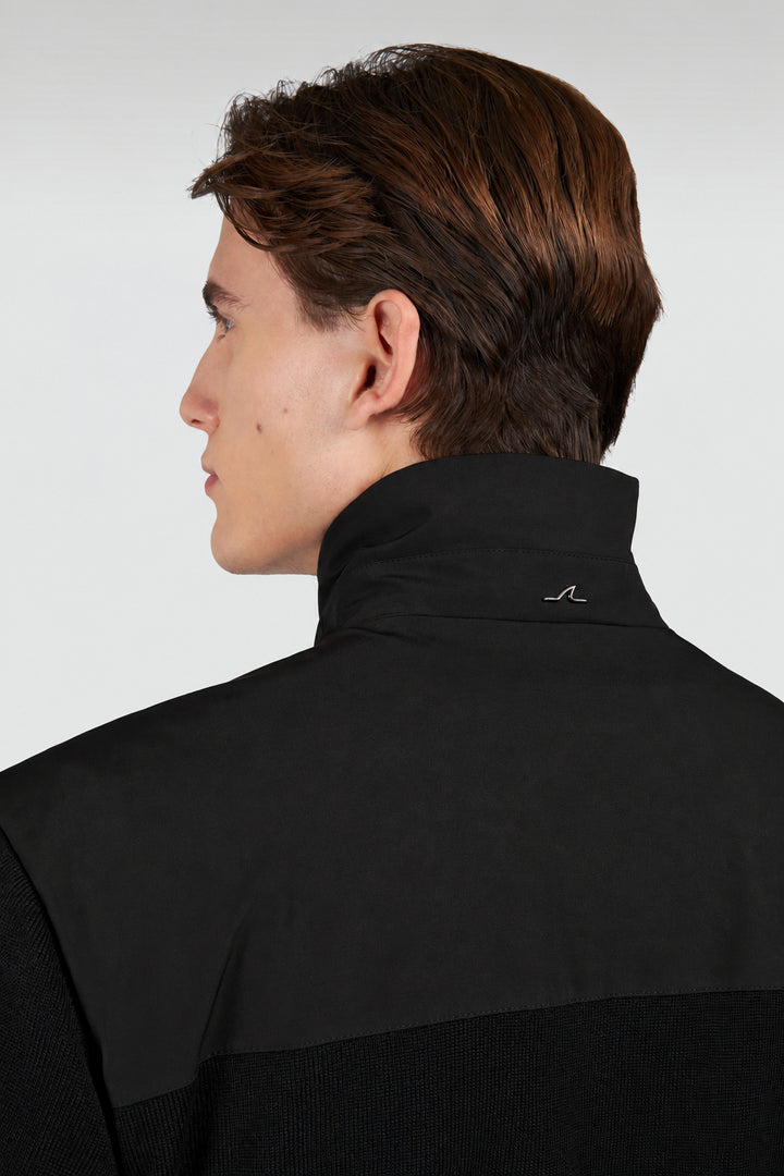 Paul &amp; Shark Cardigan ibrido uomo in lana e Typhoon® | Nero – immagine del prodotto 04